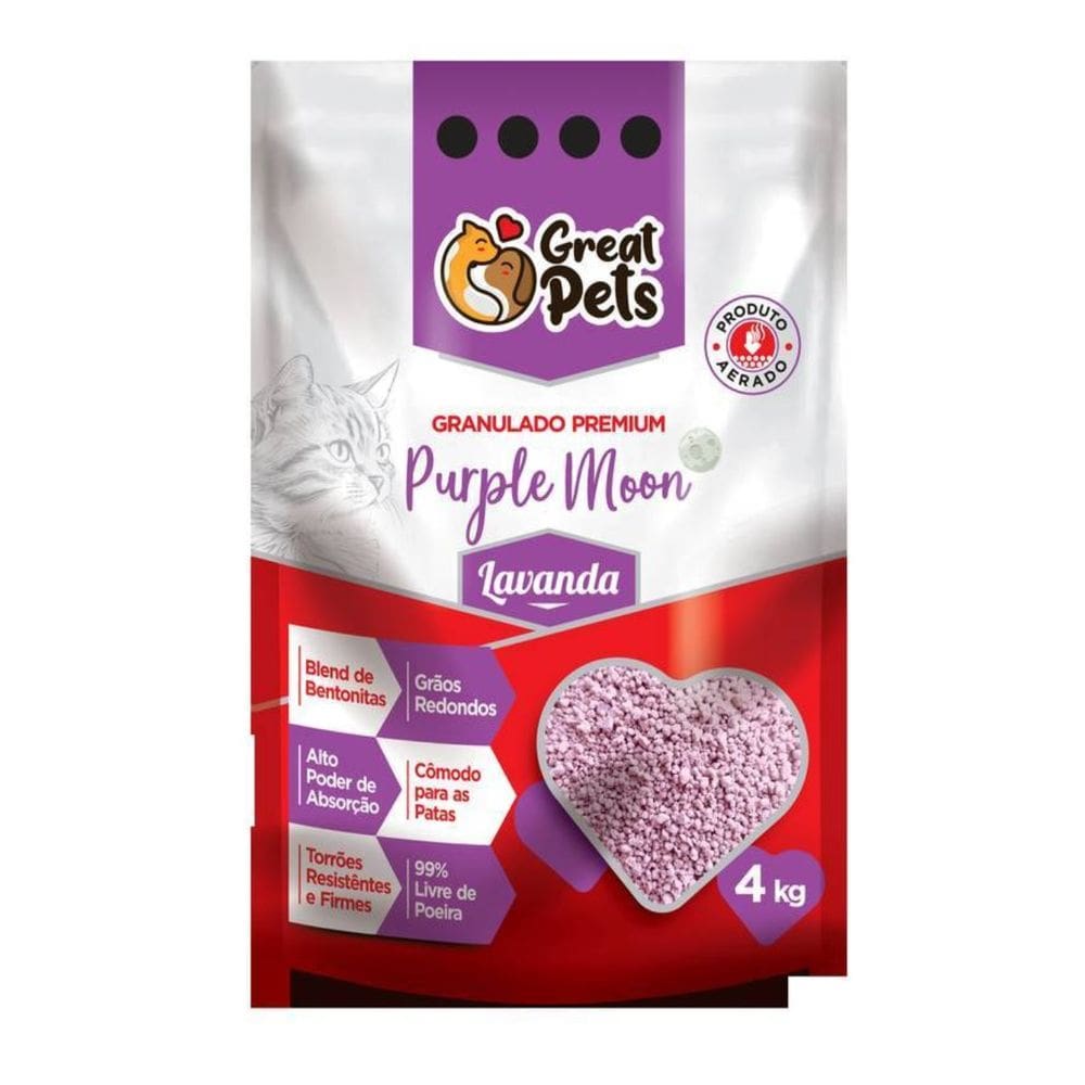 Granulado Higiênico 4kg Para Gato Linha Purple Moon Lavanda