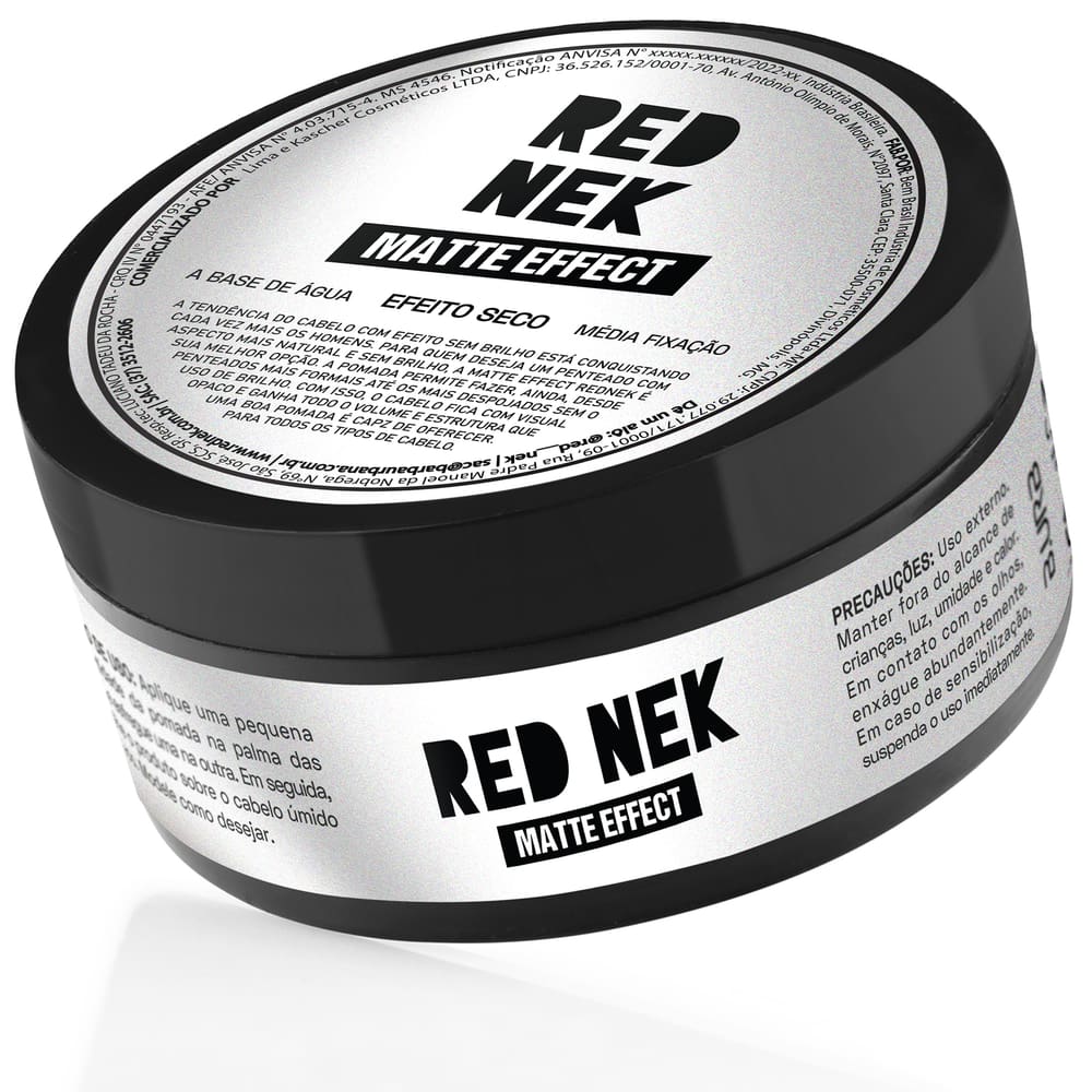 Pomada Matte Effect Efeito Seco Média Fixação 70g Red Nek