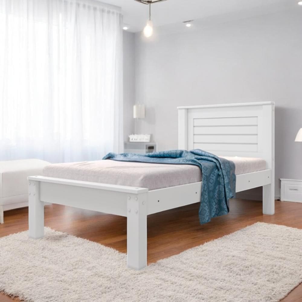 Cama Solteiro Confortável e Moderna Luz Branca com Colchão