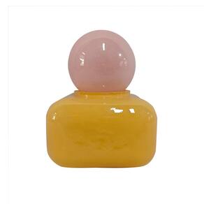 Garrafa Decorativa de Vidro Rosa e Amarelo 12,5cm BX0015 BTC