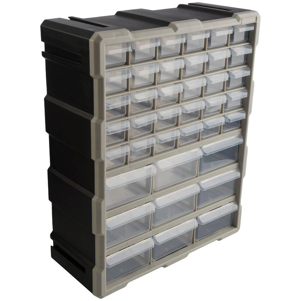 Organizador de peças pequenas de plástico Stalwart 39-Drawer Black