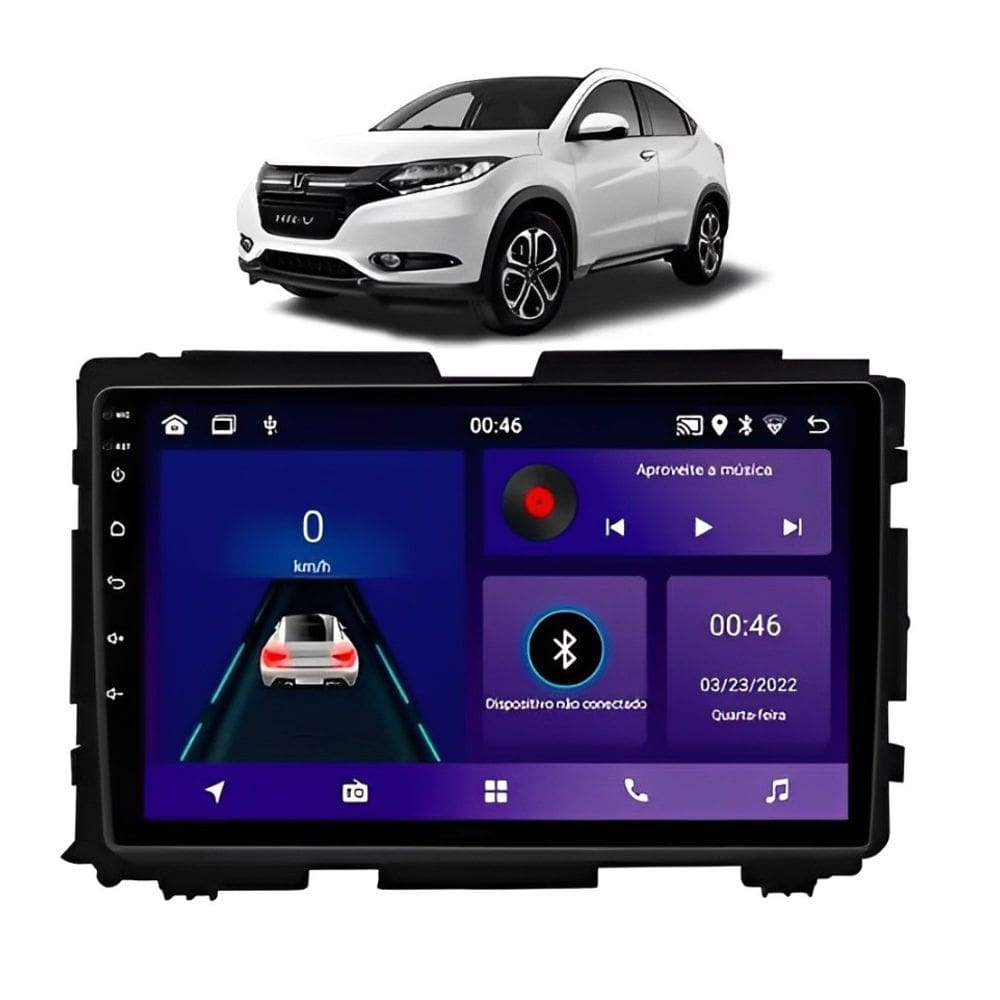 Kit Multimídia HRV HR-V LX 2015 / 2018 Android 9 Pol 2/32Gb Carplay Gps - Vision 8990CP