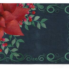 Kit 2 Jogo Americano Flor Natal Bico Papagaio Luxo 47x33cm Azul/Verde