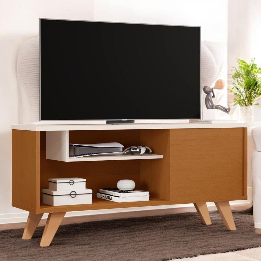 Bancada TVs 60 Polegadas Porto Seguro Nature Off White