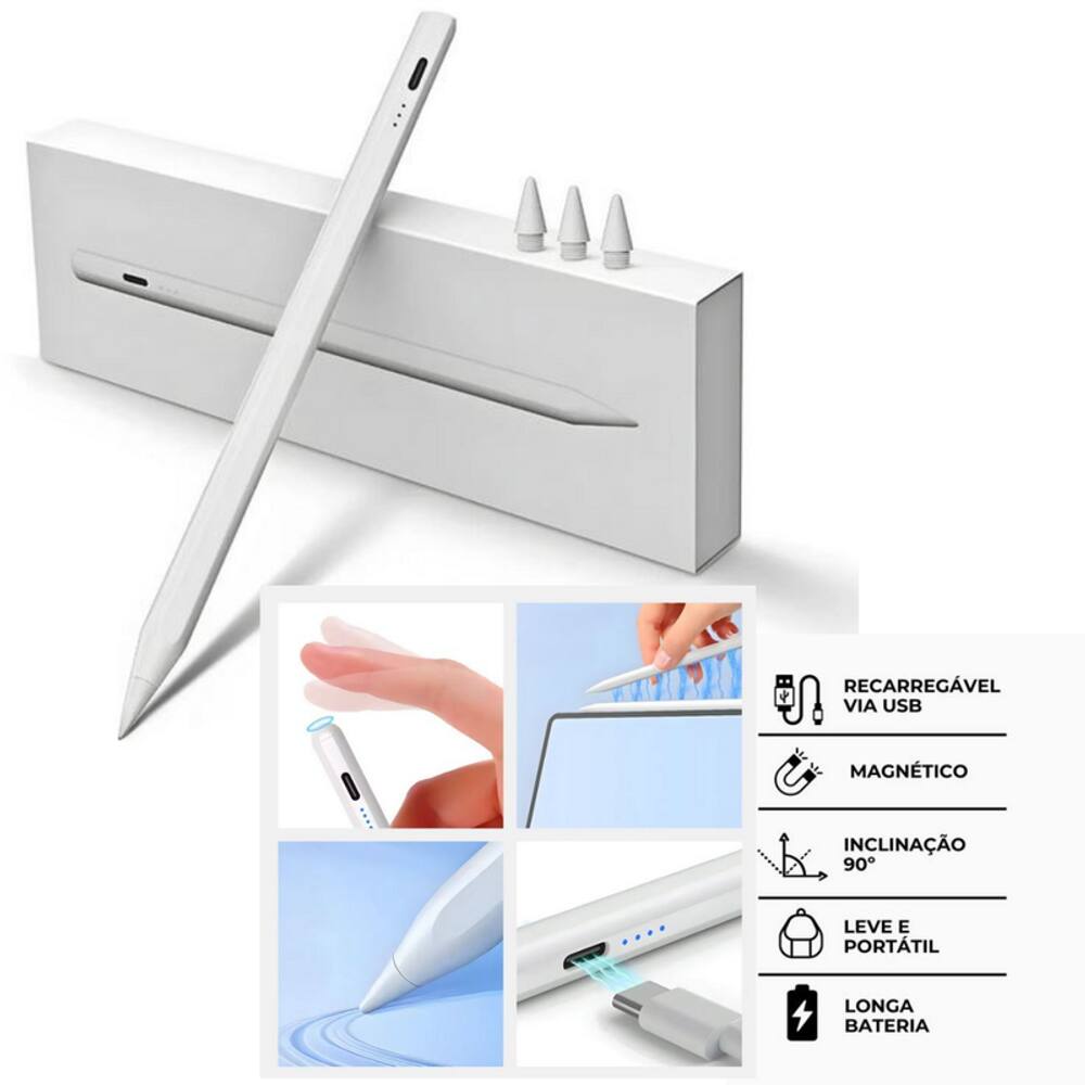 Caneta Digital para Desenho e Escrita com Ponta Magnética