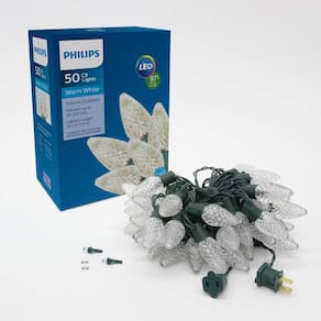 Luzes de Natal Philips 50 LED Warm White C9 facetadas