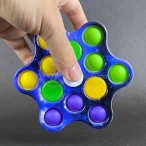 Hand Spinner Fidget Toy Pop It com Luz LED Luminoso Brinquedo Sensorial - Azul