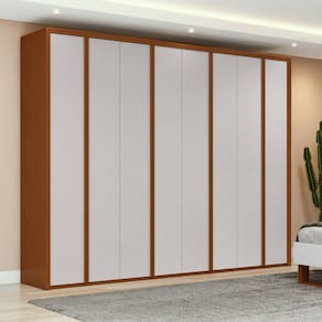 Guarda-roupa 8 Portas 6 Gavetas 100% Mdf Ergon Frassino/Off White