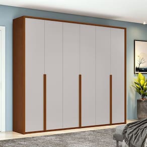 Guarda-roupa 6 Portas 4 Gavetas 100% Mdf Style Frassino/Off White