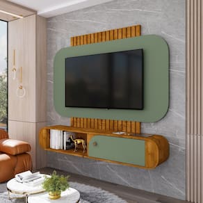 Painel para Tv até 55 Polegadas Jurerê Marrom/Verde