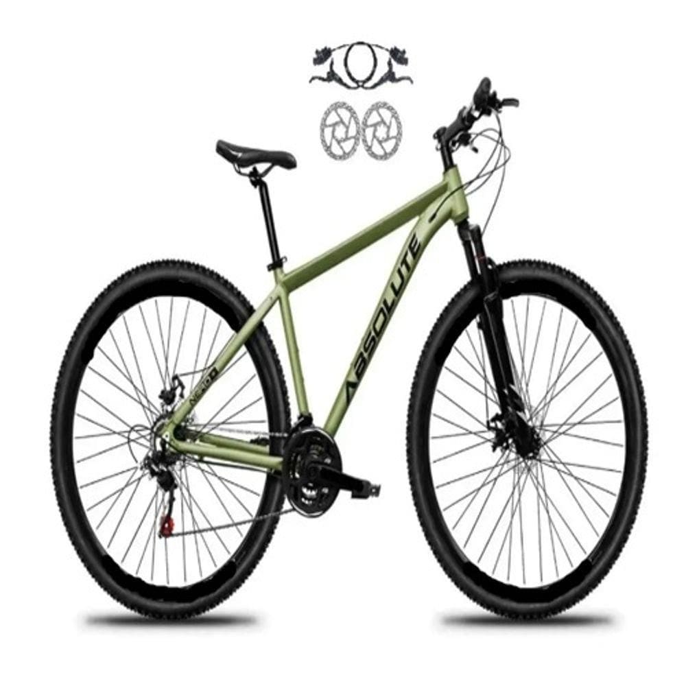 Bicicleta Absolute Nero 5 Verde Oliva 21v Com Freio Hidráulicos Câmbios Shimanos