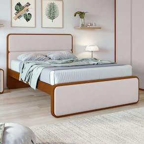 Cama Casal Queen 160cm Loop Frassino/Bege