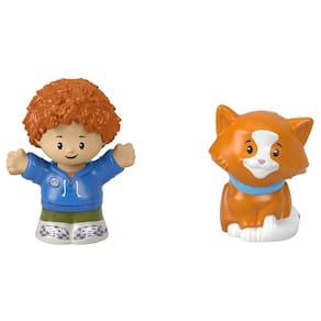 Pacote de bonecos de brinquedo Mattel F-Price Story Starter com cabelo ruivo encaracolado para criança e gato laranja