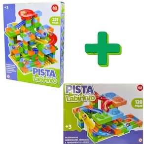 Kit Pista Labirinto com 349 Peças, Bolinhas de Gude, Brinquedo Educativo