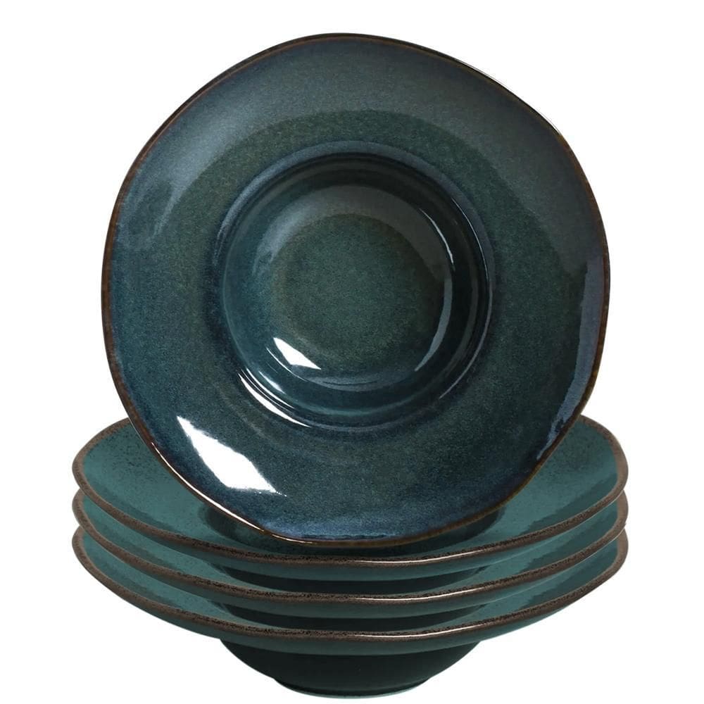Pratos para Massa de Cerâmica Stoneware Orgânico Oceano 4 peças - Porto Brasil