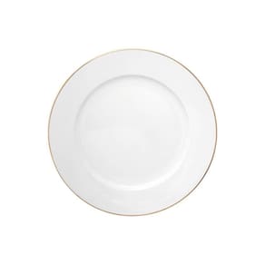 Prato de Sobremesa de Porcelana Branco Fio de Ouro Royal 20cm - Hauskraft