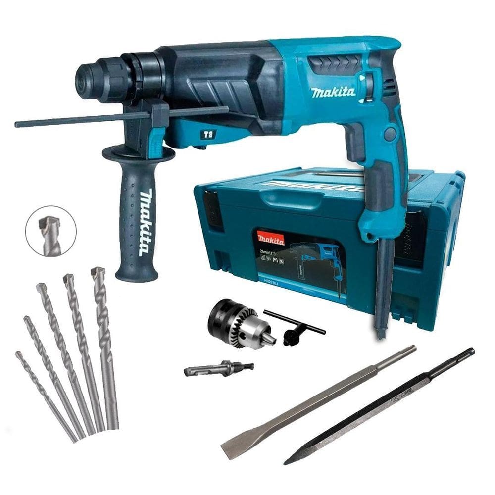 Martelete Romp Makita Hr2630J 830W + Malet E Broca Vide 110V