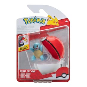 Brinquedo Pokémon Clip `N` Go Squirtle com boneco de batalha de 5 cm