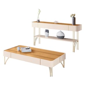 Aparador Vivant e Mesa de Centro Cadenza Off White Cinamomo - HB Móveis