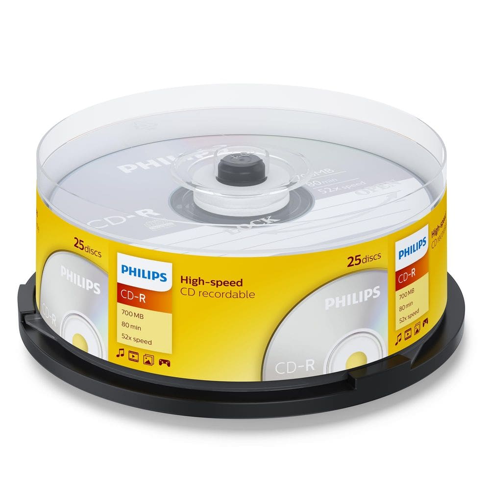 Fuso CD-R Philips 80 Minute 52x — pacote com 25