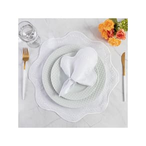 Jogo Americano Paris 12 Peças Para Mesa De 6 Lugares Branco Bordado Branco