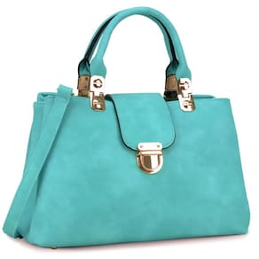 Bolsa Dasein Satchel Top Handle Purse Tote Turquoise