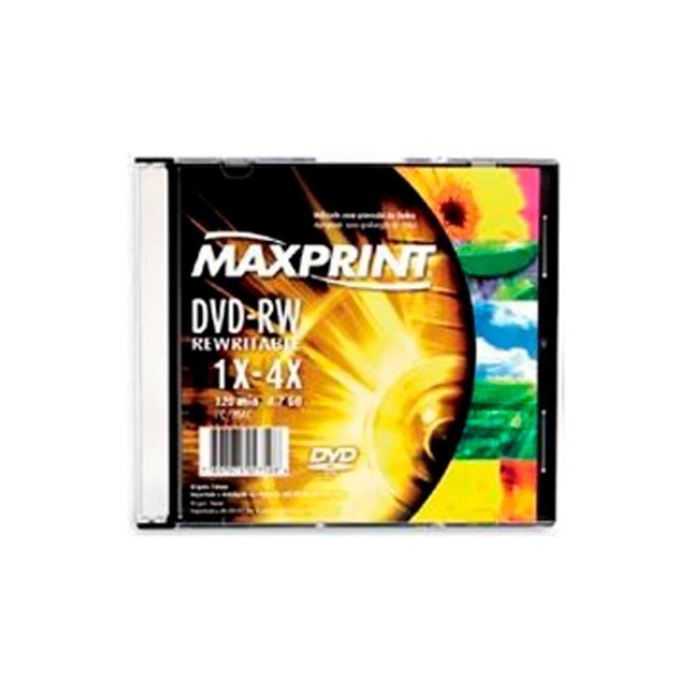 Dvd-Rw 4.7Gb 4X - Regravável - Box Slim - Unidade - Maxprint