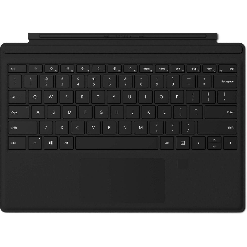 Tipo de capa Microsoft Surface Pro com identificação de impressão digital preta