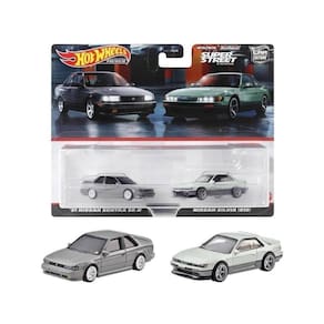 Mini Car Hot Wheels HYF04 Premium, pacote com 2 unidades Nissan Sentra SE-R/Nissan Silvia (S13)