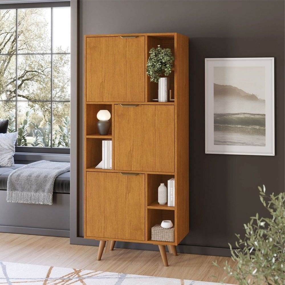 Livreiro Office Aliança Candian 63x158x38,5cm Cinamomo