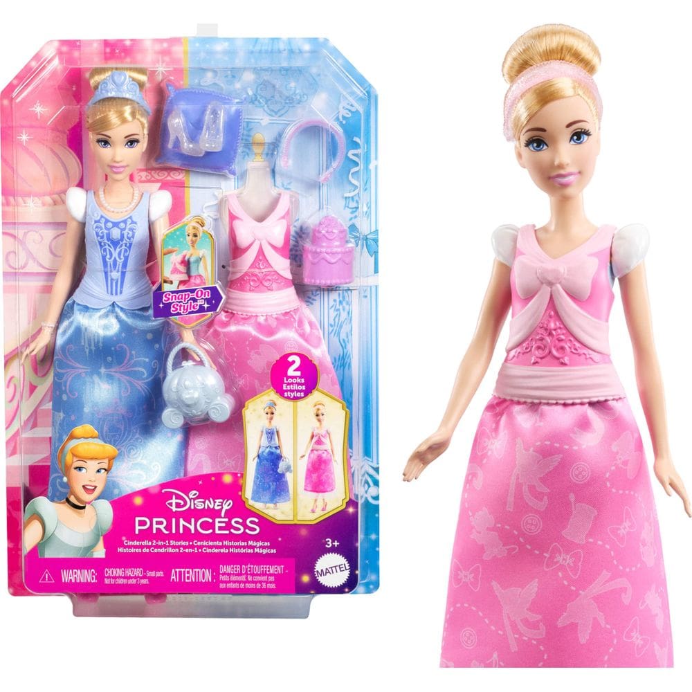 Boneca de moda Mattel Disney Princess Cinderella com 9 Acc