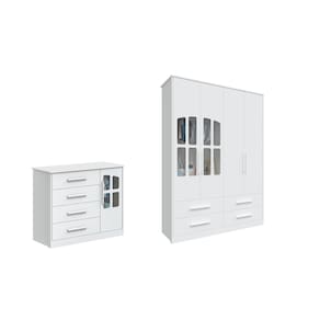Guarda Roupa e Cômoda Infantil Moveis Peroba Charlo Elo MDF