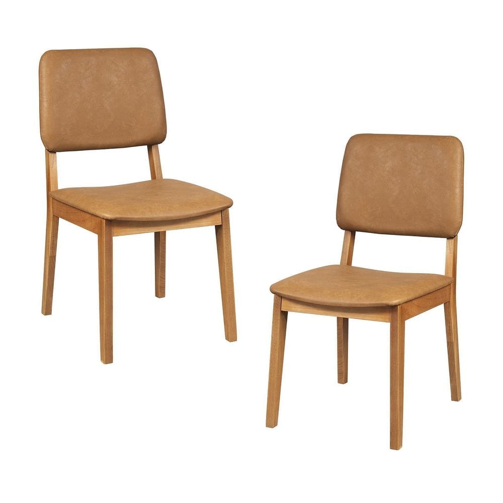 Kit 2 Cadeiras Madeira Maciça Estofada Miriti Cabecasa Madeiramadeira Caramelo/Sintético