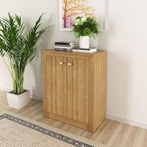 Balcão para Escritório Baixo 02 Portas ME4103 Amêndoa Tecnomobili
