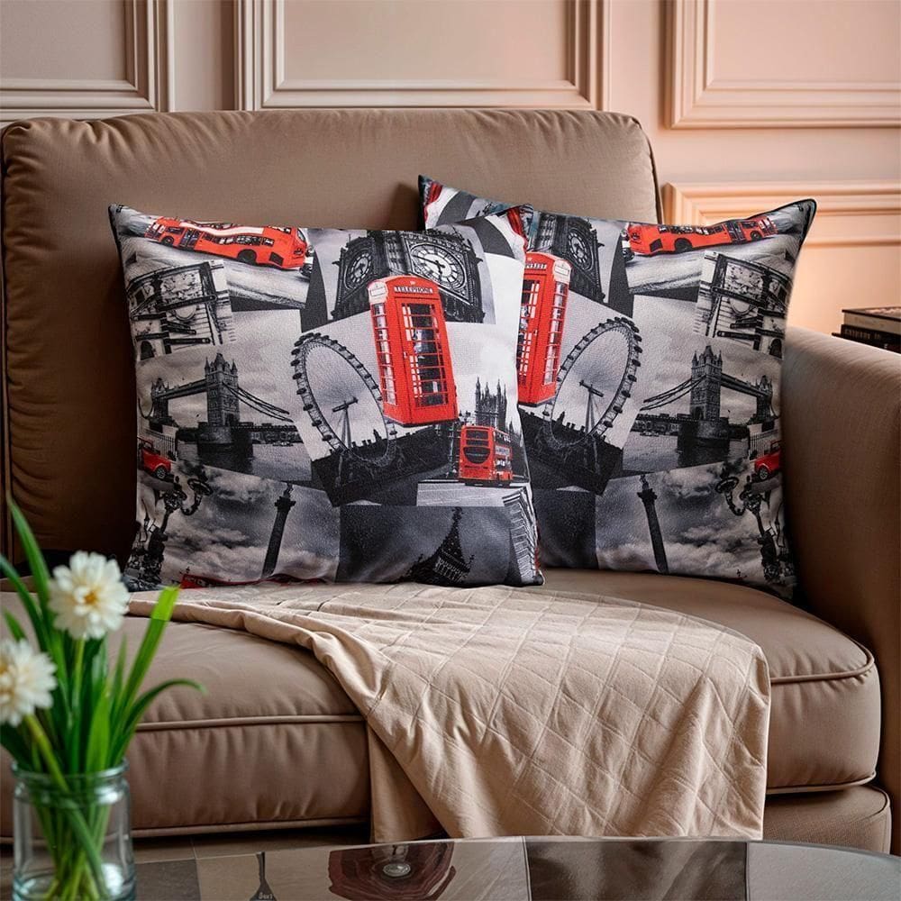 Kit 2 Capas De Almofadas Londres 45x45cmCamaInbox