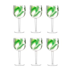 Conjunto 6 Taças de Acrílico Leaf Verde 495ml Wolff
