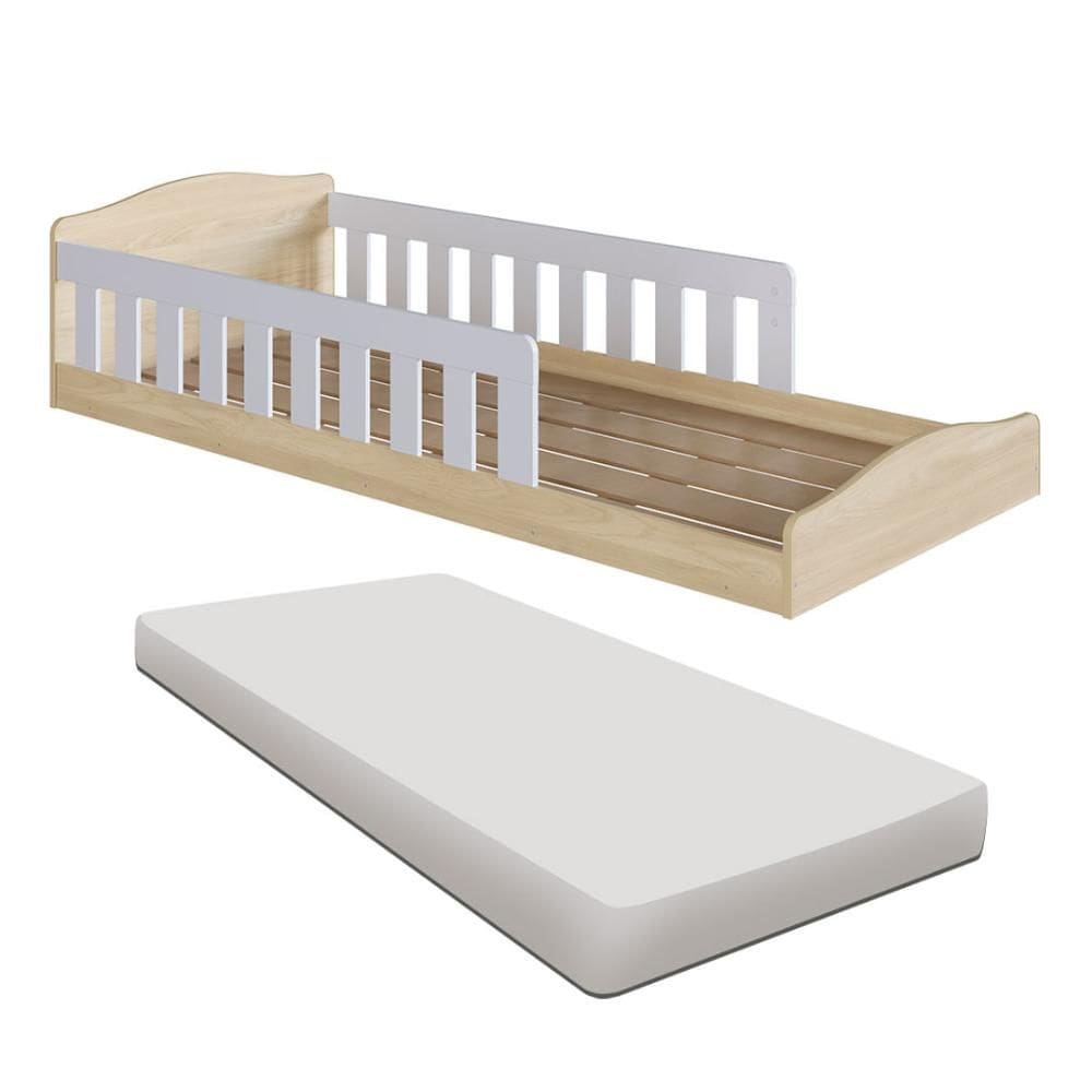 Cama Com Colchão Solteiro Montessoriana Encanto Completa Móveis