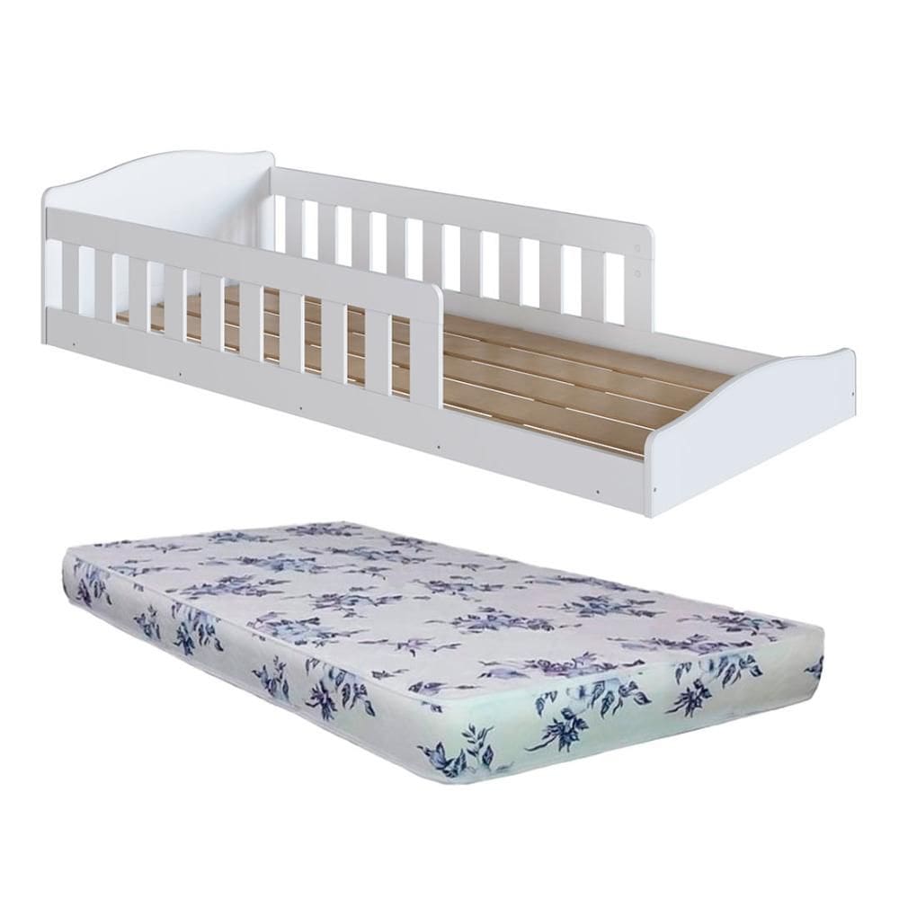 Cama Com Colchão Ortobom Solteiro Montessoriana Encanto Completa Móveis