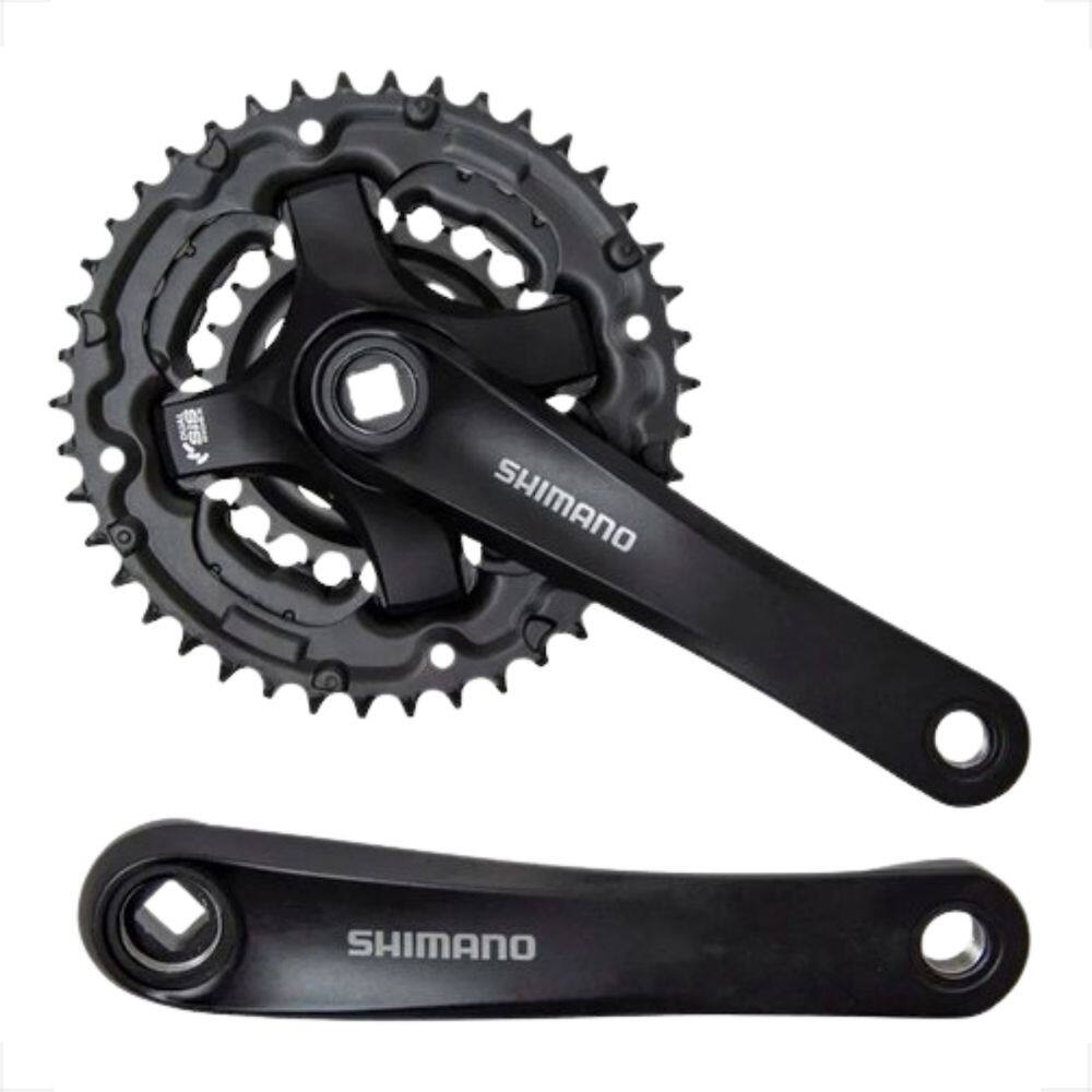 Pedivela Triplo Shimano Tourney Ty301 Ponta Quadrada 175mm 24 34 42 Dentes 6 7 8 velocidades