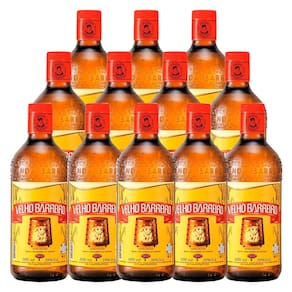 Cachaça Adoçada Velho Barreiro 600ml 12 Unidades