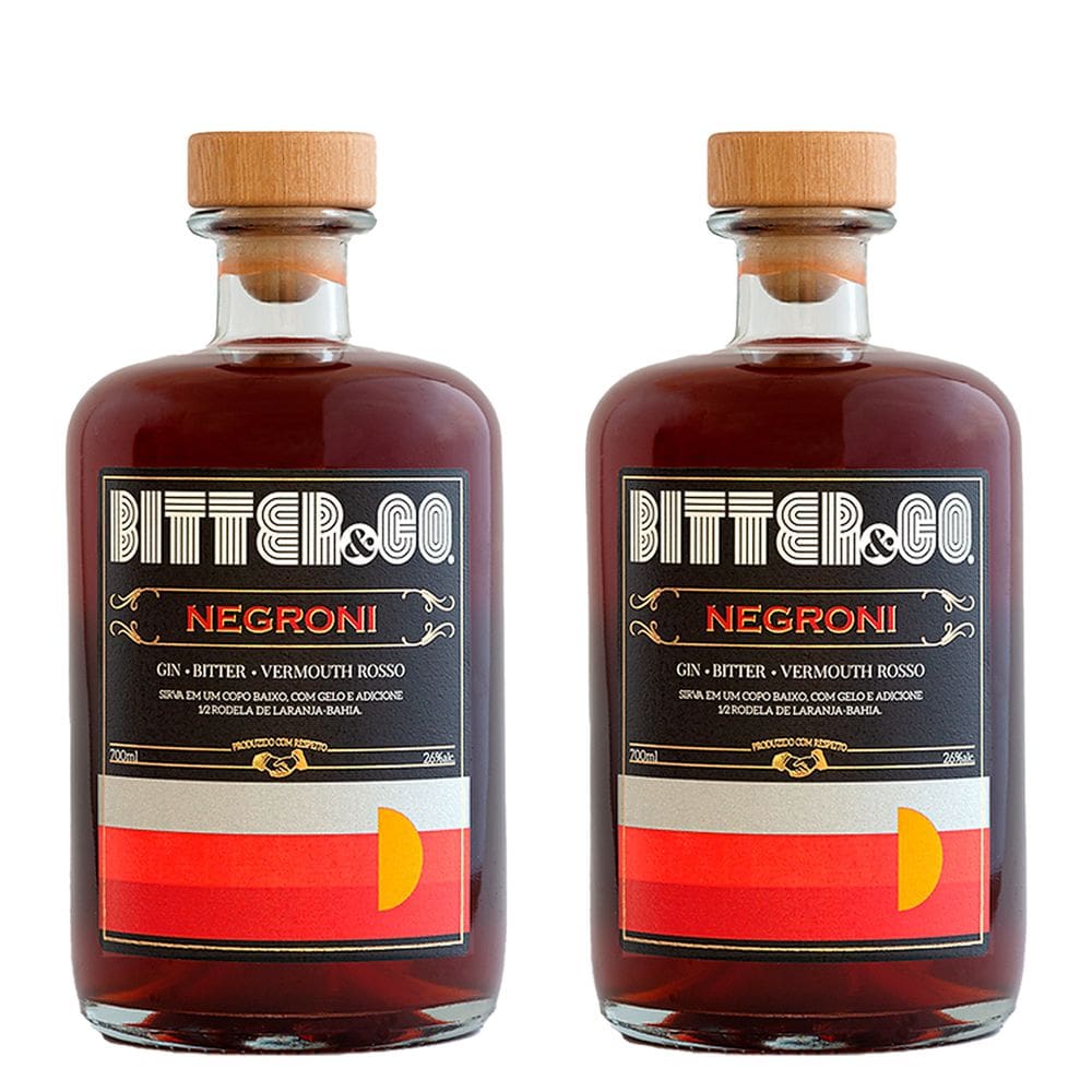 Aperitivo Negroni Bitter&Co 700ml 2 Unidades