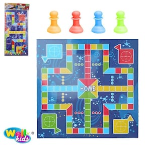 Jogo Ludo Com Tabuleiro Trilha + Dado E 16 Pinos