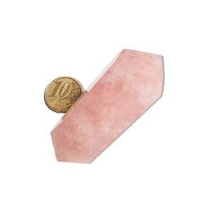 Biterminado Quartzo Rosa Pedra Natural 70 a 80mm Tipo B