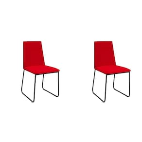 Kit 2 Cadeiras De Jantar Cozinha Industrial Lexa Veludo Élpis Móveis Vermelho Preta