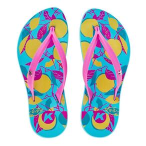 Chinelo Kenner Ibiza Laranjas Estampada Feminino - Azul e Rosa