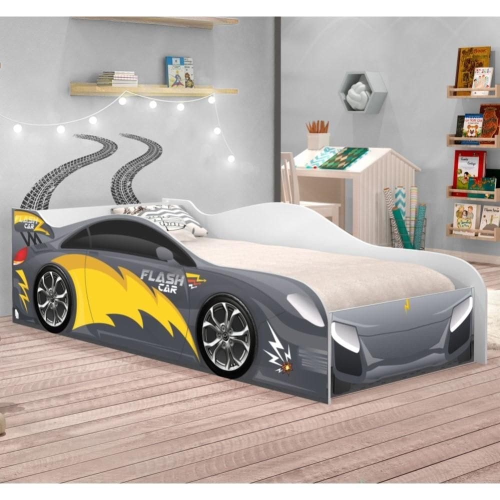 Cama Carro Menino Solteiro Com Colchão