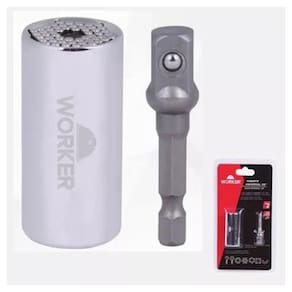 Soquete Universal com Adaptador Worker 3/8`` 7-19mm
