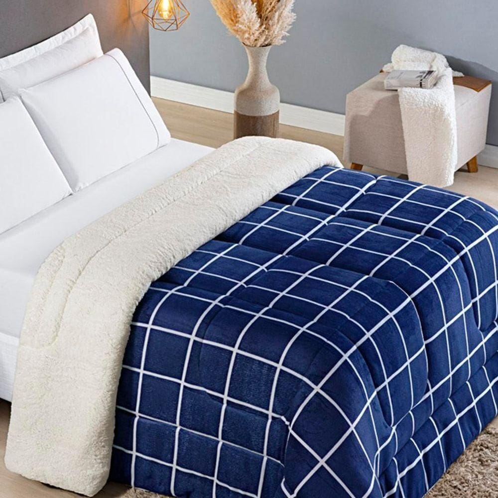 Kit Coberdrom King Austin 4 Peças - Marinho