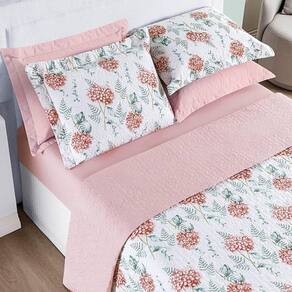 Cobre Leito Queen Cotton Select Dupla Face 200 Fios 3 Peças - Hortência