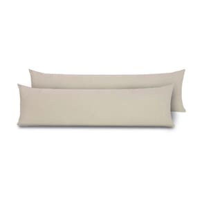 Fronhas Para Travesseiro De Corpo Slim 1,50m X 50cm 2 Unidades - Bege